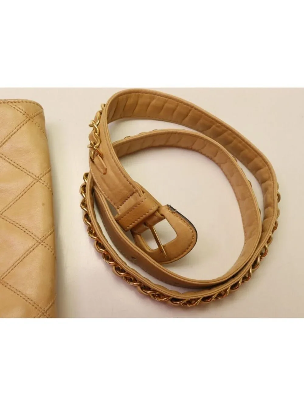 Chanel Quilted Lambskin Beige Waist Bag
